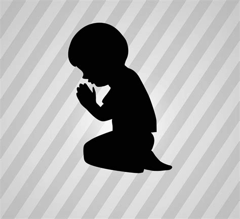 Child Praying Silhouette Svg Dxf Eps Silhouette Rld Rdworks Pdf Png