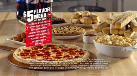 No matter what is on the menu, customers at pizza hut can always expect their signature fast delivery, friendly service, and quality ingredients. Pizza Hut $5 Flavor Menu TV Commercial, 'Pleased' Song by ...