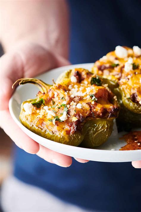 Cheesy Stuffed Peppers Recipe W Beef Rice And Cheese