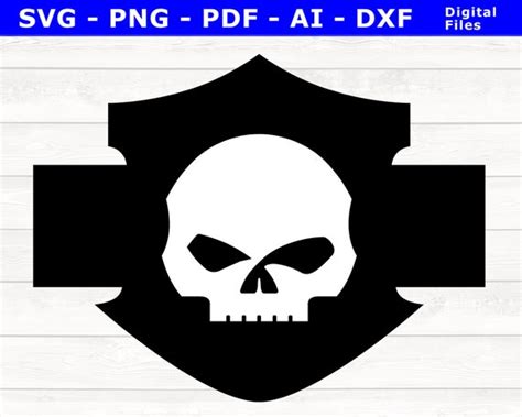 Harley Davidson Skull Svg Png Pdf Dxf Ai Harley Davidson Etsy