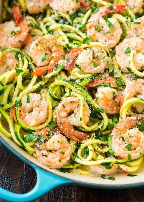 Healthy Shrimp Scampi Made With Zucchini Noodles