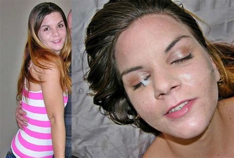 Amateur With Sperm On Her Face Before And After Ejaculation 144 Pics