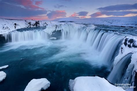 Famous Icelandic Godafoss Waterfall In Winter Waterfalls Iceland