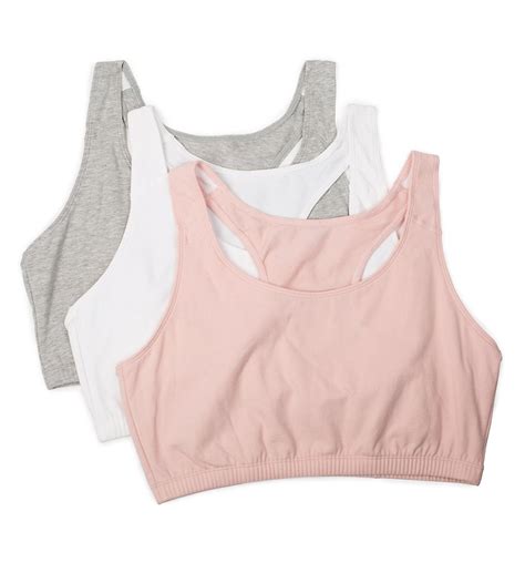 Fruit Of The Loom 9012r Racerback Tank Style Sports Bra 3 Pack Ebay