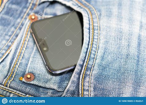 Mobile Phone In The Blue Jean Pocket Stock Image Image Of Gadget