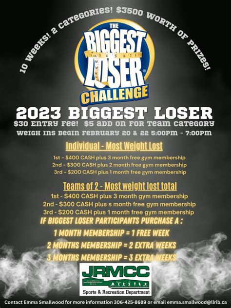 2023 Biggest Loser Challenge Jrmcc Sport Culture And Recreation