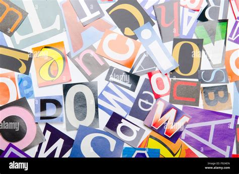 Cut Letters From Newspapers And Magazines Stock Photo Alamy