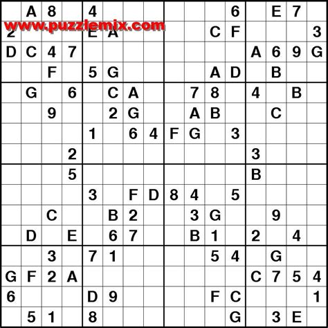 Les grilles de sudoku 16x16 sont réparties en 4 niveaux : 16 Grid Sudoku Printable | LONG HAIRSTYLES
