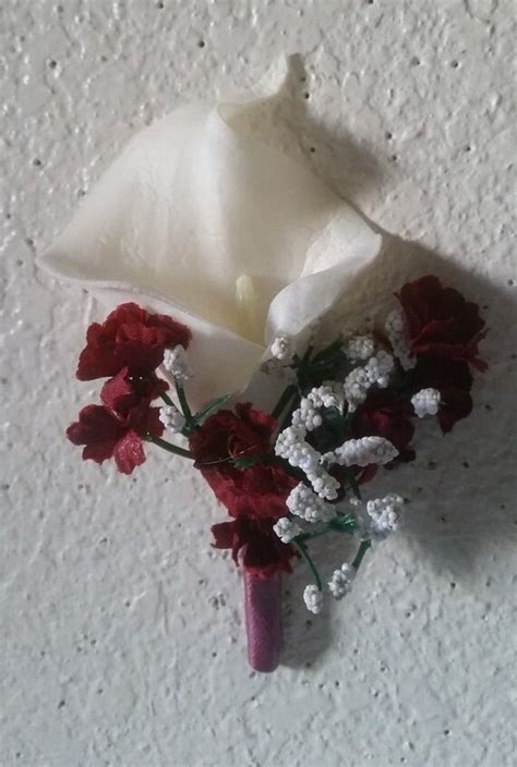 Burgandy Rhinestone Rose Calla Lily Bridal Bouquet