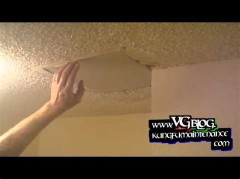 Cut a drywall patch so it is 1 in (2.5 cm) bigger than the hole. Popcorn Ceiling Repairs ~ Patching Holes In The Drywall ...