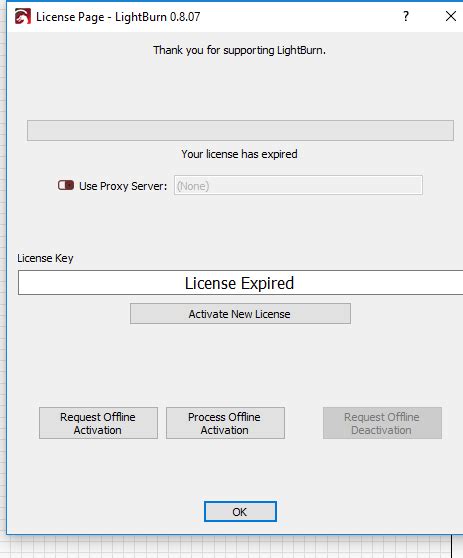 License Expired 16 By MineroMade LightBurn Software Questions