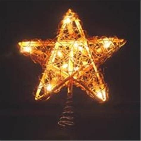 Kurt S Adler Inc Kurt Adler 10 Light Rattan Gold Star Treetop