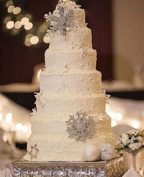 Popular Wonderland Wedding Cake Ideas For Winter25 Winter Wedding