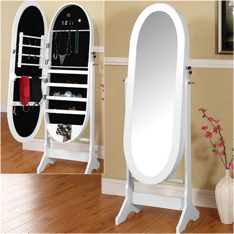 Awesome Free Standing Full Length Mirror With Jewelry Storage Inside
