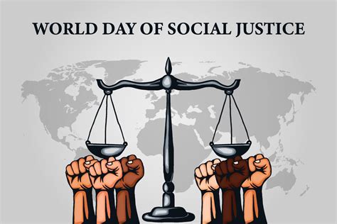 Día Mundial De La Justicia Social Con La Balanza De La Justicia Y Las