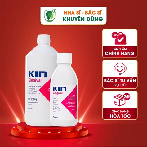 nước súc miệng kin gingival ngừa viêm nướu làm sạch mảng bám nhẹ dịu không chứa cồn dung