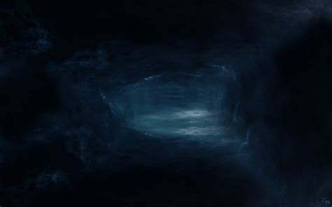 Dark Blue Cave Color Light Scarry Sky Planet White