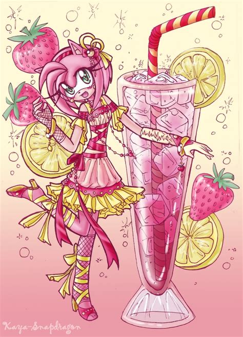 Amy Rose Sparkling Strawberry Lemonade Amy Rose Fan Art 27913086 Fanpop