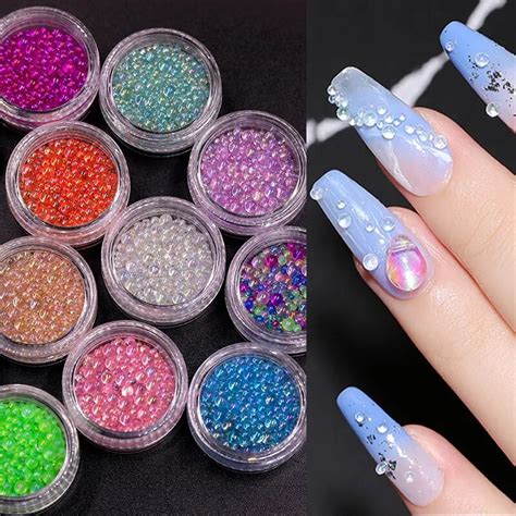 1box Caviar Beads Crystal Tiny Rhinestones For Manicure Glass Balls