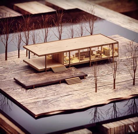 Even the entry stair does not have a hand rail set in any other environment, the farnsworth house would still be remarkable. Farnsworth House - Mies Van Der Rohe ...... 3D model and ...