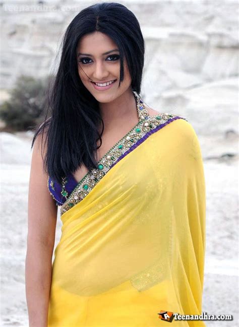mamta mohan das in yello saree and blue bra indian women beautiful saree saree