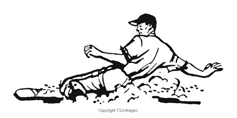 Baseball Player Sliding Into A Base T26332 Csa Images