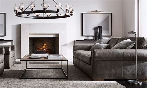 Browse our great prices & discounts on the best living room furniture. Restoration Hardware Granite colored Sofa | Leather sofa living room, Grey leather sofa living ...