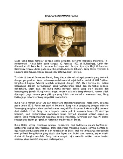 Doc Biografi Mohammad Hatta Bangkit Primasatya