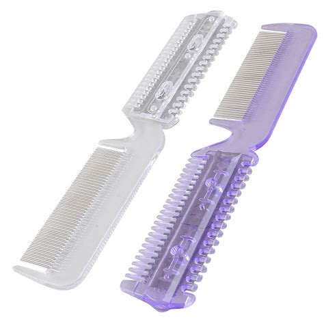 2 X Beeauty Tool Razor Blade Dual End Hair Comb Trimmer Cutter Purple