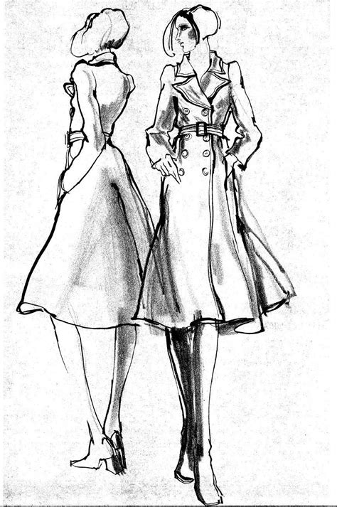 1970s Jaeger Design Sketches Fashion Illustration Vintage Fashion