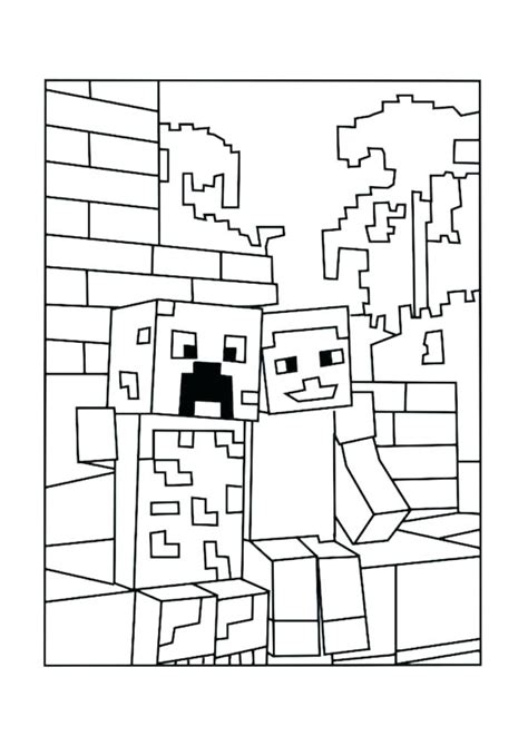 Minecraft Steve Coloring Pages Printable At Free