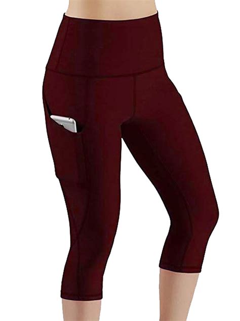 frontwalk women high waist capris leggings activewear workout running cropped pants with pockets