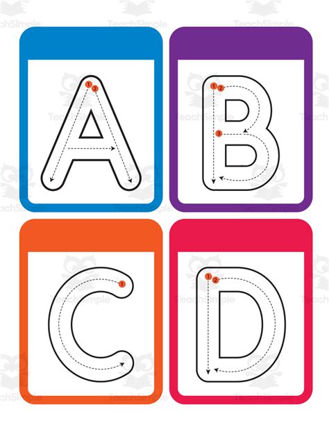 Uppercase Letter Tracing Flash Cards By Teach Simple
