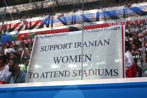 Fan Show Off A Banner In Support Of Iranian Women S Rights During The 2018 Fifa World Cup Russia