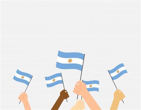 Manos Sosteniendo Banderas Argentinas Premium Vector Freepik Vector