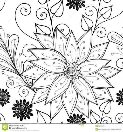 Most relevant best selling latest uploads. Seamless Monochrome Floral Pattern (Vector) - Download ...