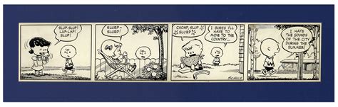 Lot Detail Early Charles Schulz Hand Drawn Peanuts Comic Strip From Featuring Charlie