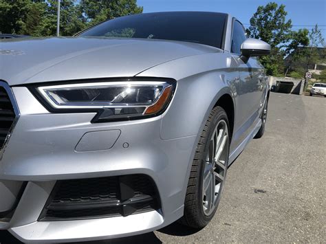 Front Angled View Of The 2018 Audi A3 In Florett Silver Metallic