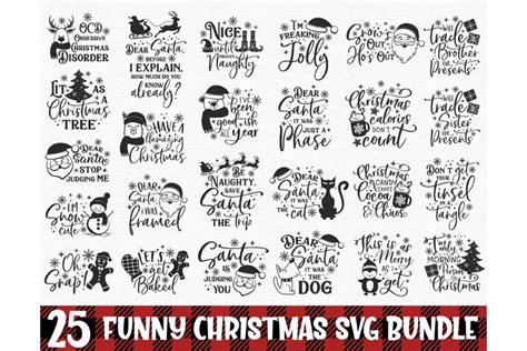 Funny Christmas Svg Bundle - Layered SVG Cut File - Download All Free