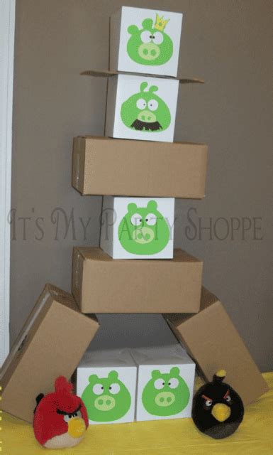 Angry Birds Tower With Birds As Boxes