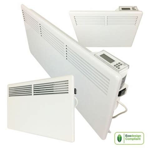 Slimline Nova Live S Wall Mounted White Electric Digital Panel Heater