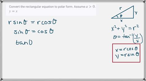 Solvedconvert The Rectangular Equation To Polar Form Assume A0 Yx