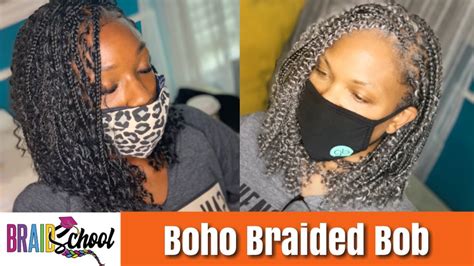 Boho Braided Bob Tutorial Knotless Start To Finish Braid School Ep