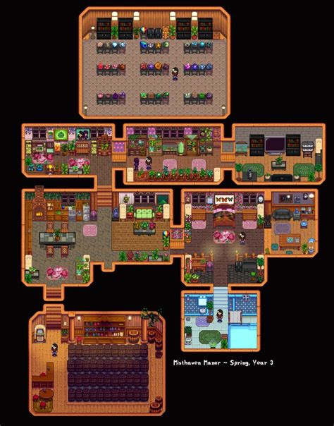 A Computer Generated Floor Plan For A Kitchen And Living Room In An Old School Video Game