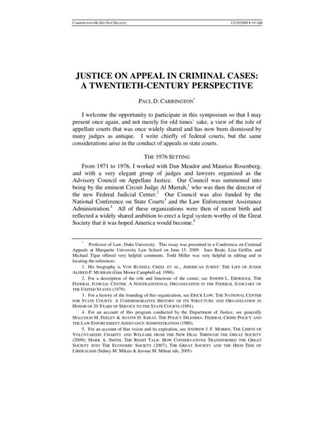 Pdf Justice On Appeal In Criminal Cases A Twentieth Century Perspective