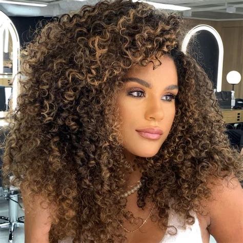 Get The Perfect Brown Caramel Balayage On Your Curly Hair Tips And