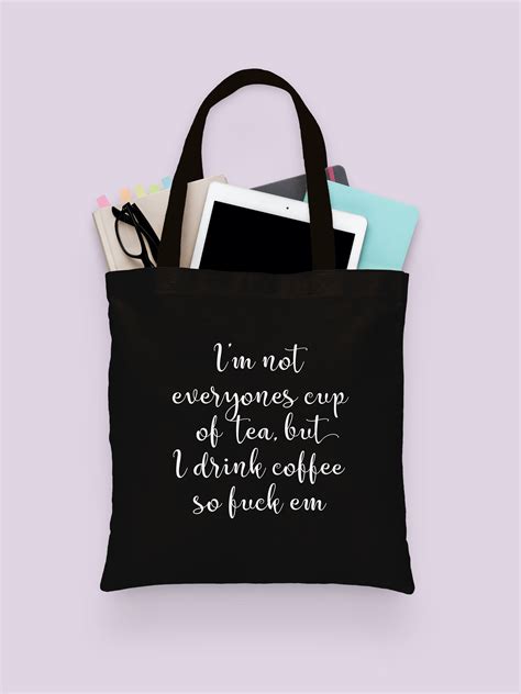 Funny Canvas Totes Black Totes With Funny Quotes Tote Bag Etsy