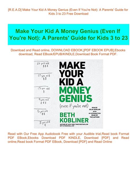 [R.E.A.D] Make Your Kid A Money Genius (Even If You're Not) A Parents