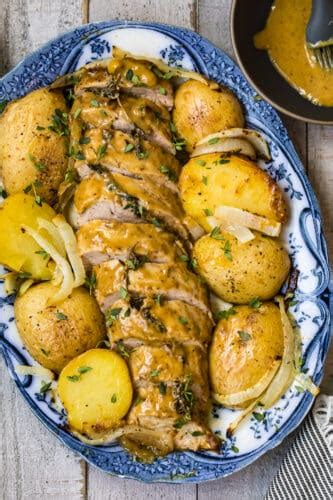 This roasted pork tenderloin is an easy way to prepare a lean protein for dinner that's flavorful and pairs well with many different sides. Honey Mustard Pork Tenderloin and Potatoes - The Cookie Rookie®