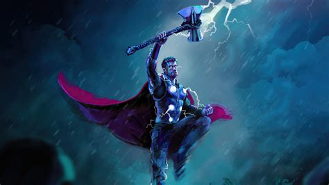 Thor Stormbreaker Axe Lightning K Wallpaper